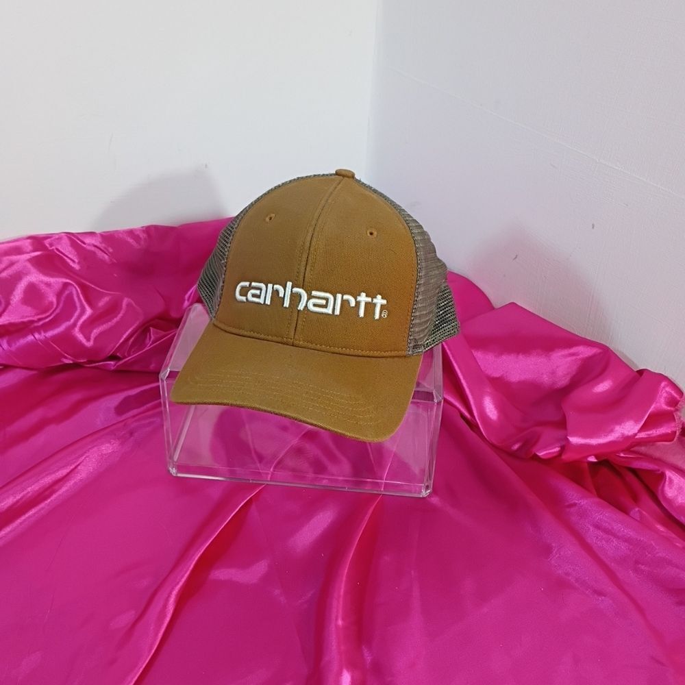 Carhartt Mesh Back Logo Graphic Baseball Hat Cap Brown 14806.